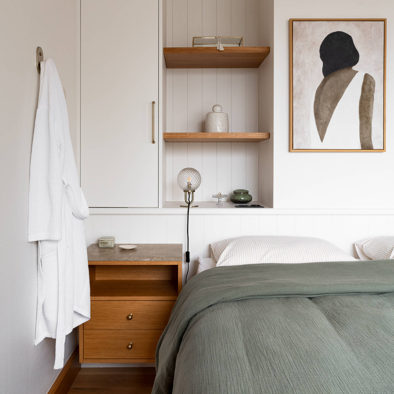 Photographie d'architecture d'une chambre dans un appartement rénové en Normandie